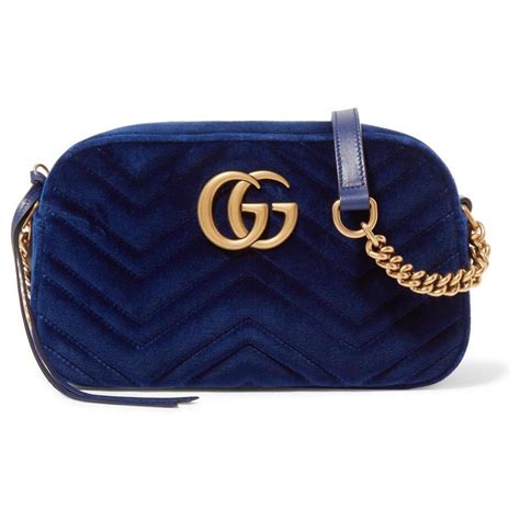 gucci marmont velvet mini blue|Gucci Marmont velvet crossbody.